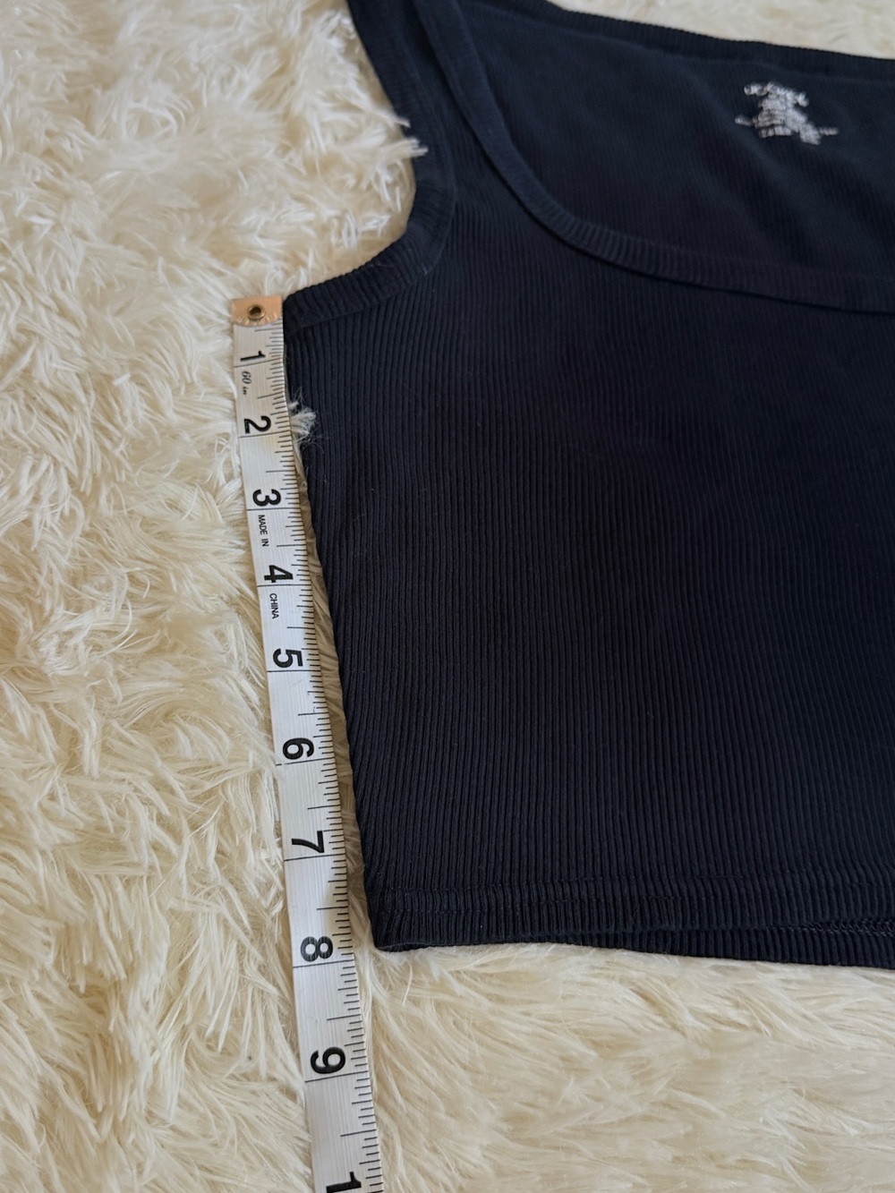 Jockey Black Ribbed Tank Top with White Logo Print - Picture 5 of 5